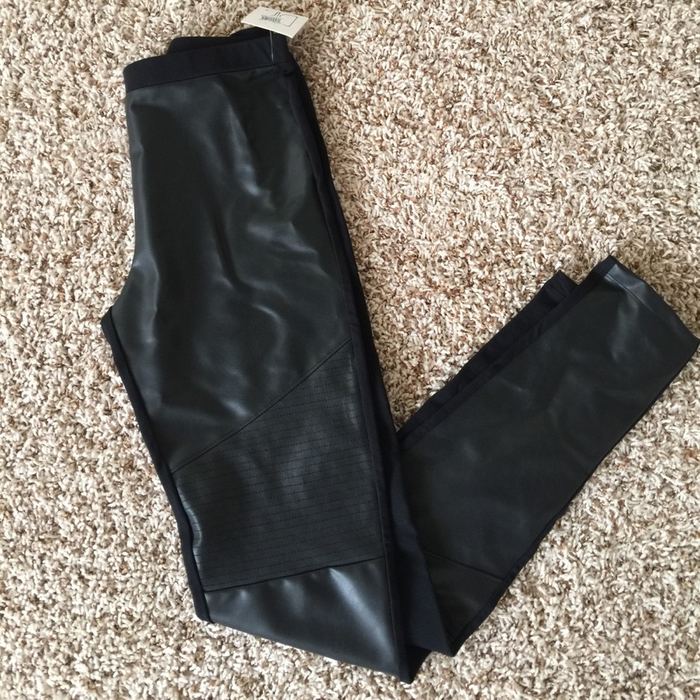 NWT Nordstrom BP Black Faux Leather Pants SM