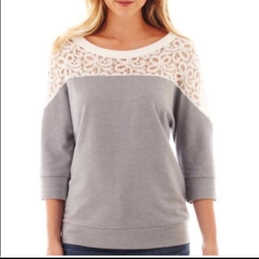 Sweatshirt w lace block