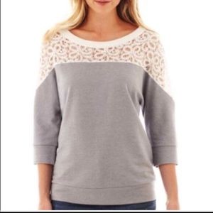 Sweatshirt w lace block
