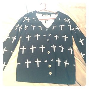 Black cross cardigan