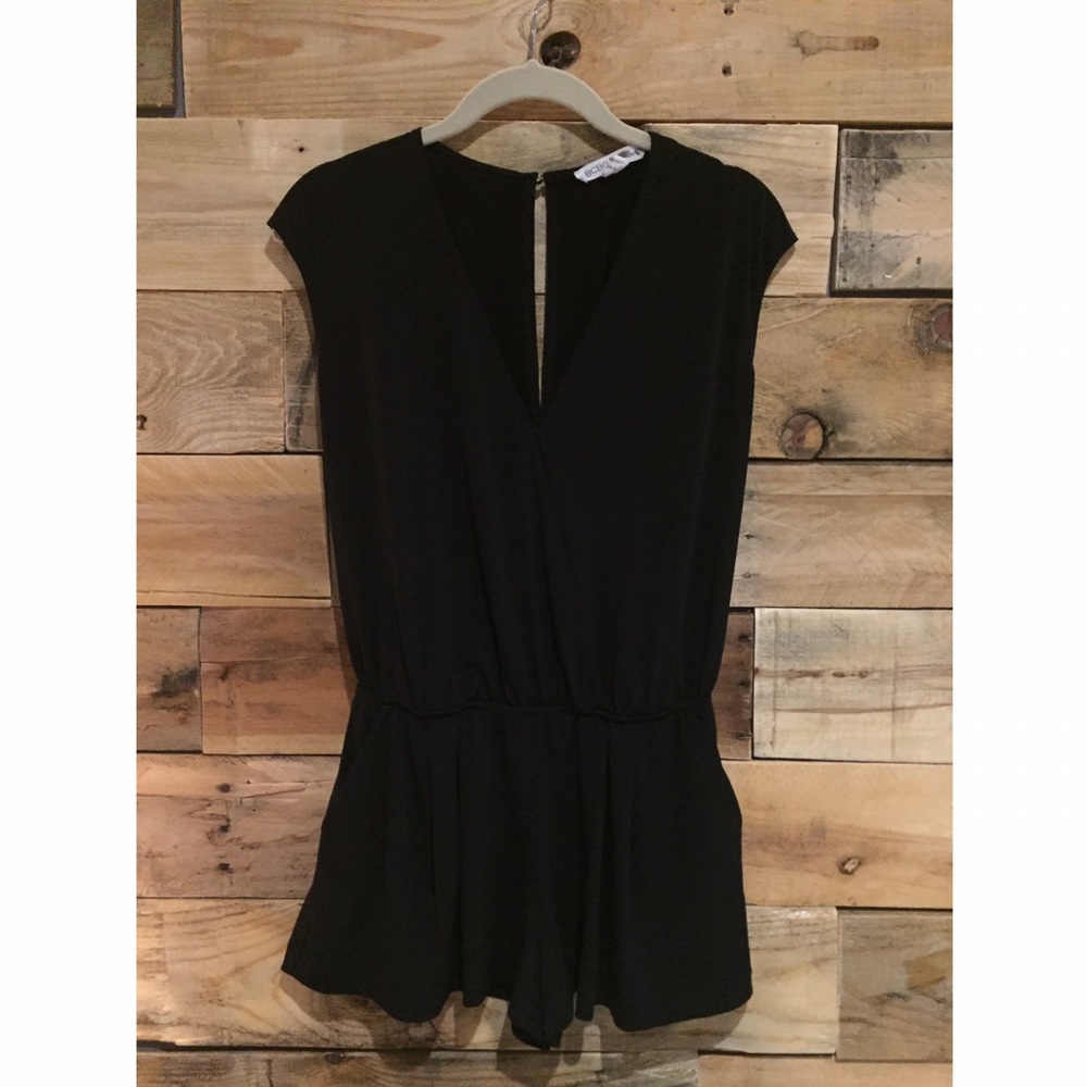 BCBGeneration Black V-Neck Romper