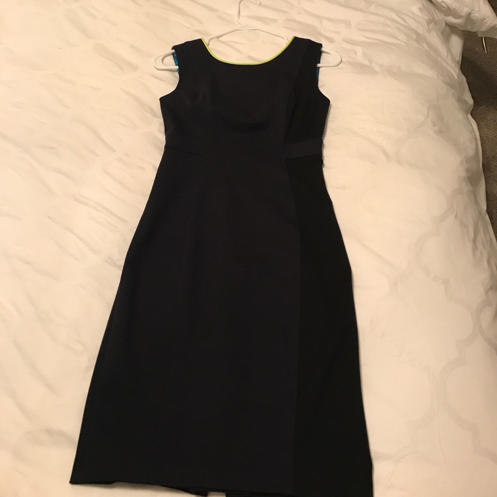 Elie Tahari navy blue and black dress