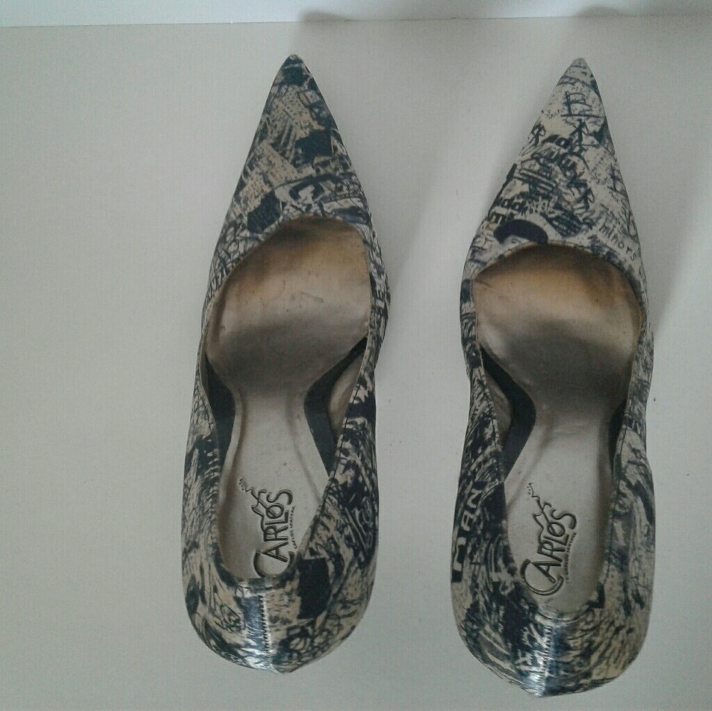 High heel pump with creative design print