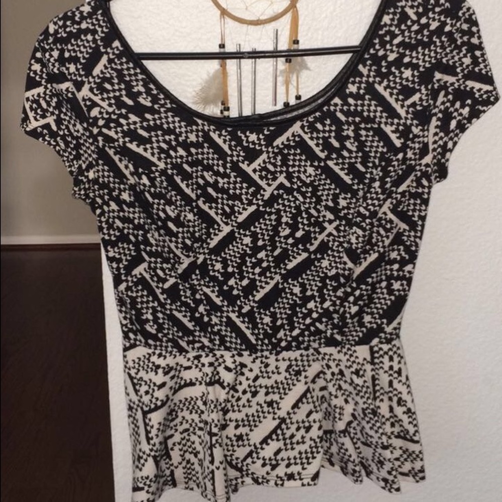 Semi formal black and white top