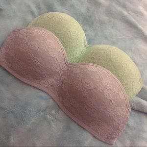 Pink Victoria's Secret bandeau bras