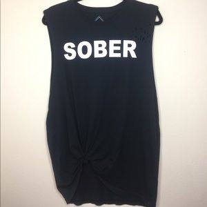 Lip Service Cult Sober/So Bored muscle tee