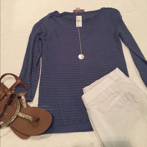 Beautiful blue Ann Taylor Boat neck top
