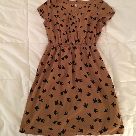 Golden black bird mini dress - Picture 1 of 2
