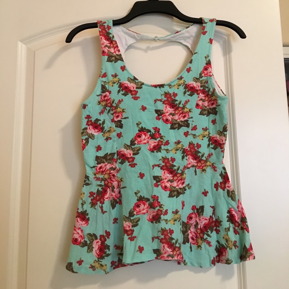 Floral print peplum top