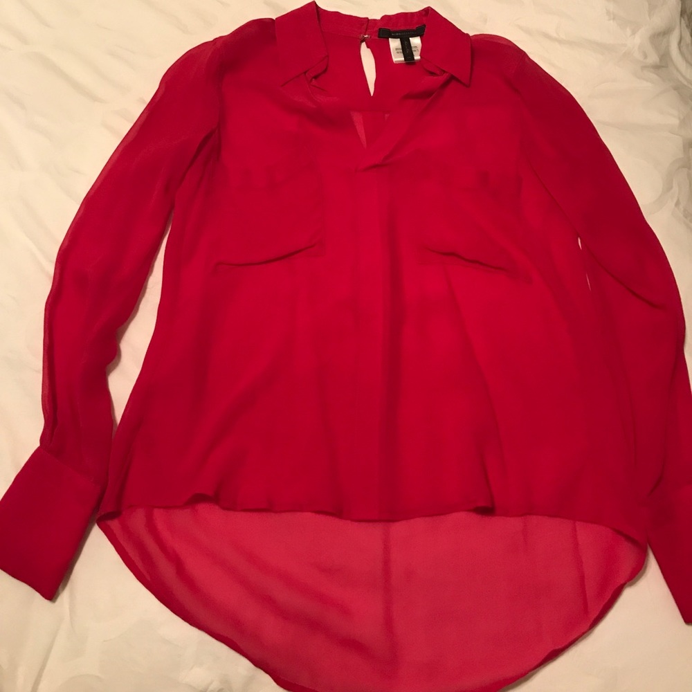 BCBG hot pink blouse