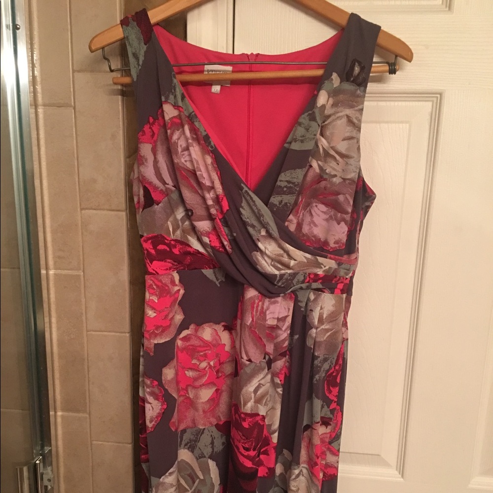 Kaliko brand pink floral dress size 12