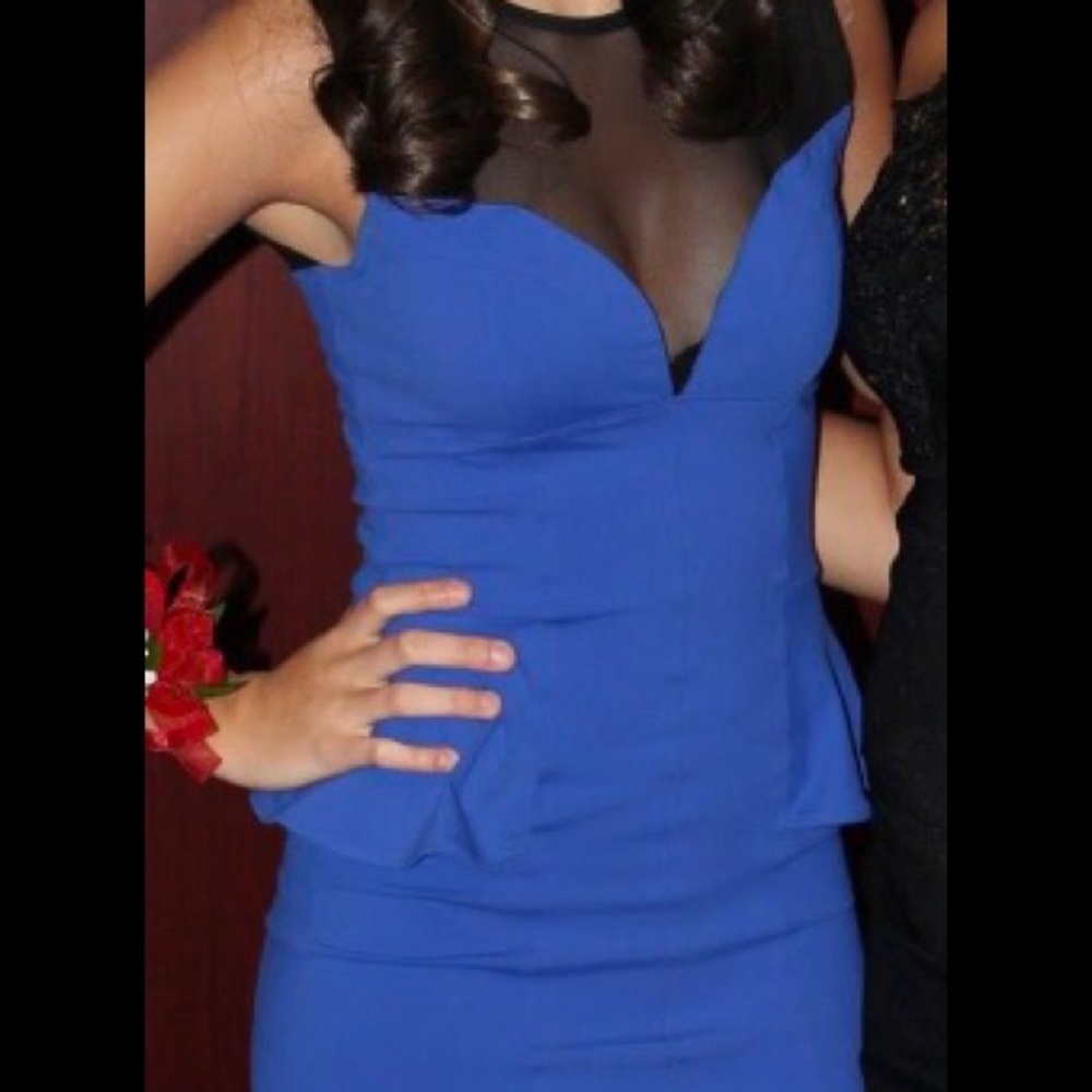 Bebe blue peplum dress! Worn once