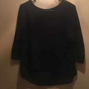 Black 3/4 sleeve top with sheer back