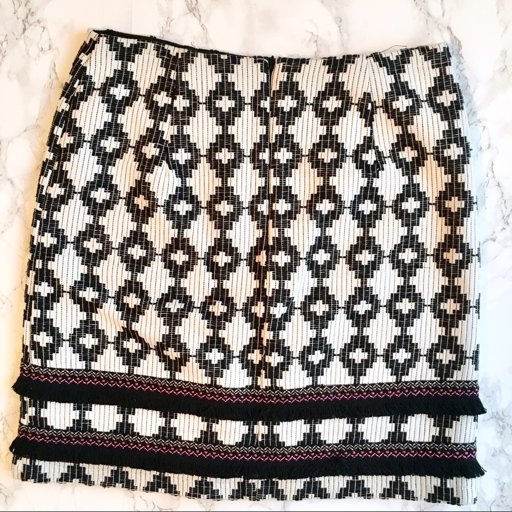 MOVING SALE Woven Tribal Mini Skirt with Fringe - Picture 3 of 4