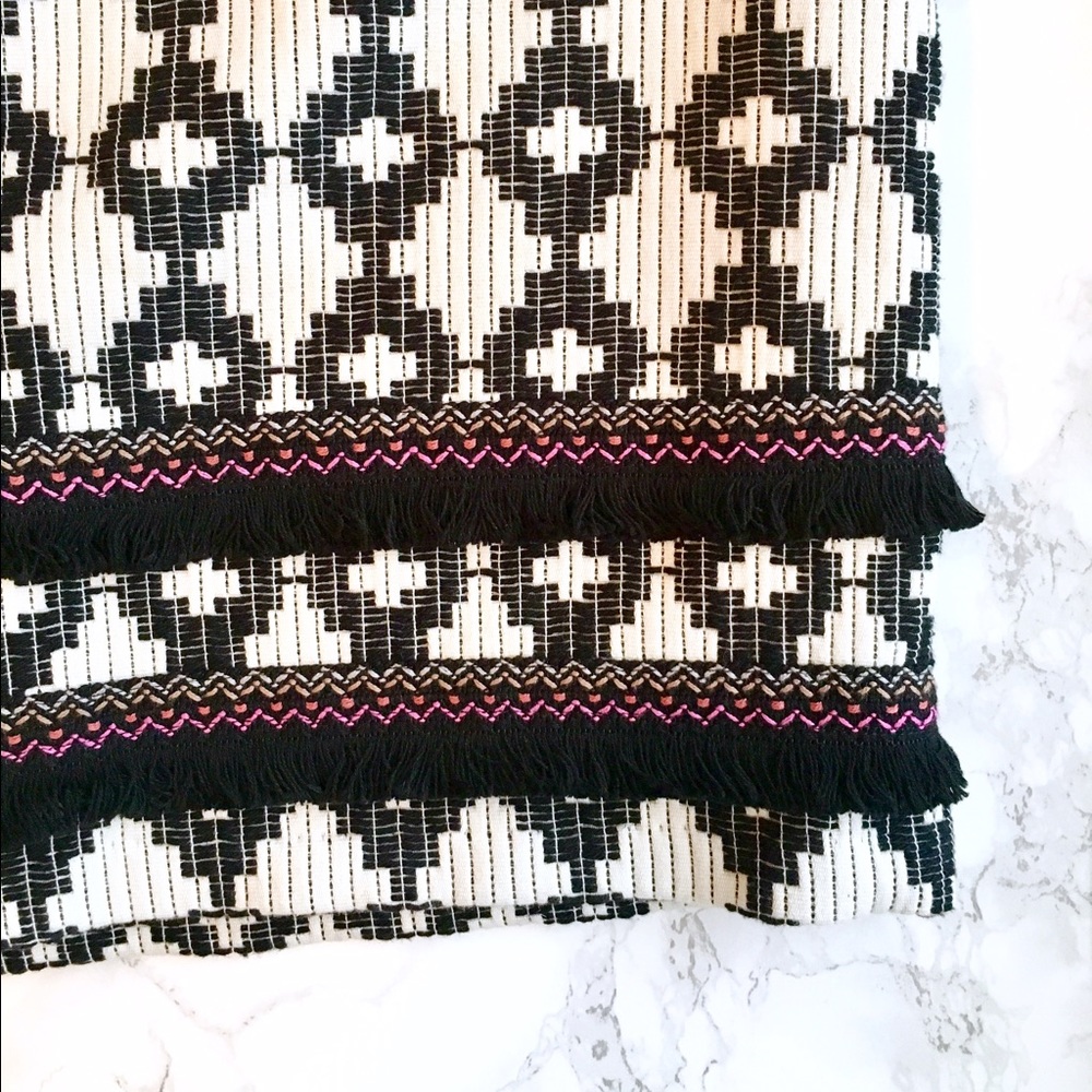 MOVING SALE Woven Tribal Mini Skirt with Fringe - Picture 4 of 4
