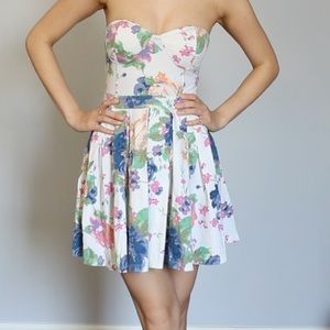 MOTEL ROCKS FLORAL SKATER DRESS - XS