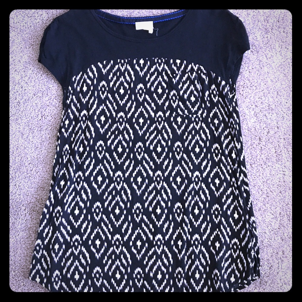 Anthropologie black short sleeve top!