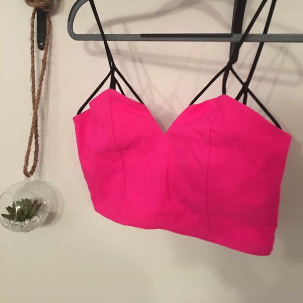 Pink solemio crop top