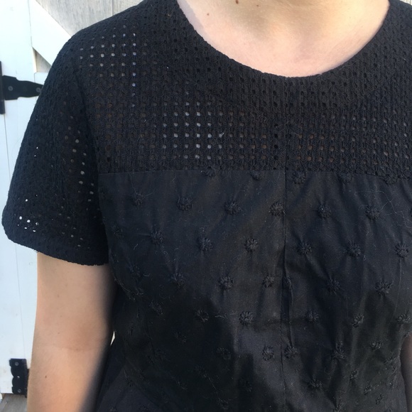 GAP Tops - Black crochet peplum top