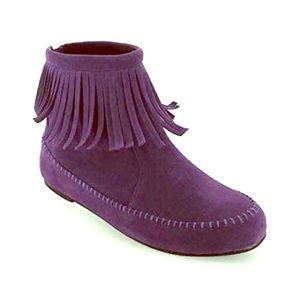 Purple Fringe Italian Boots