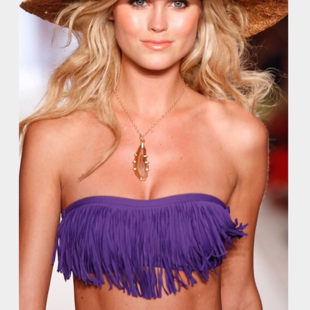 L Space Fringe bikini top