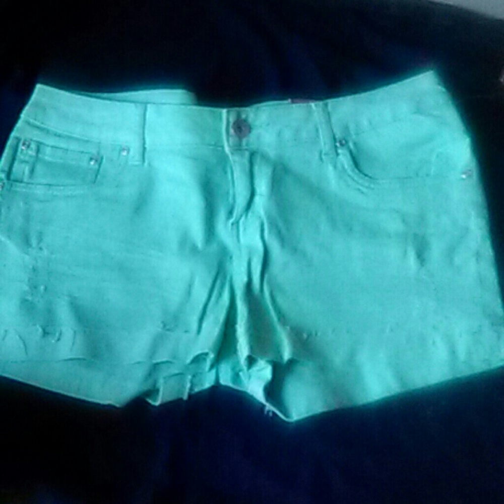 Mint green shorts