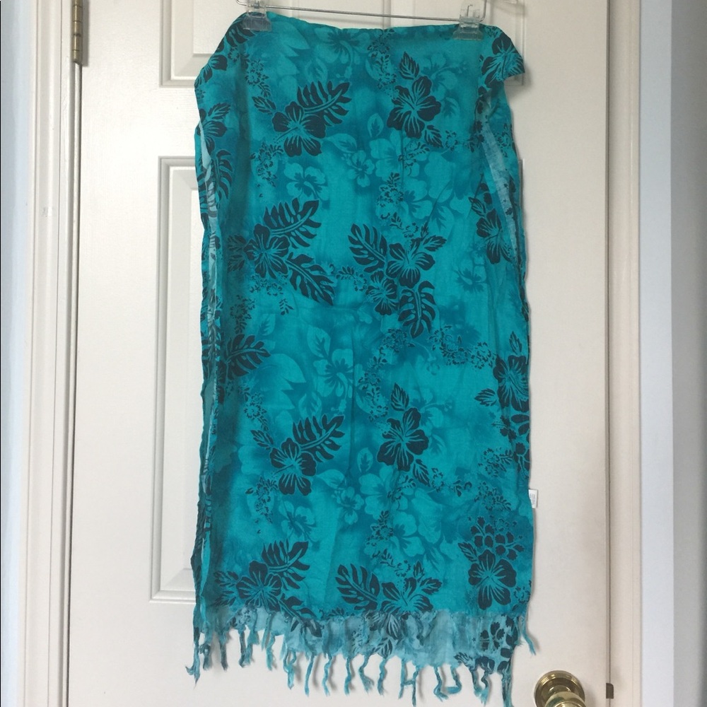 Hawaii print wrap - turquoise blue