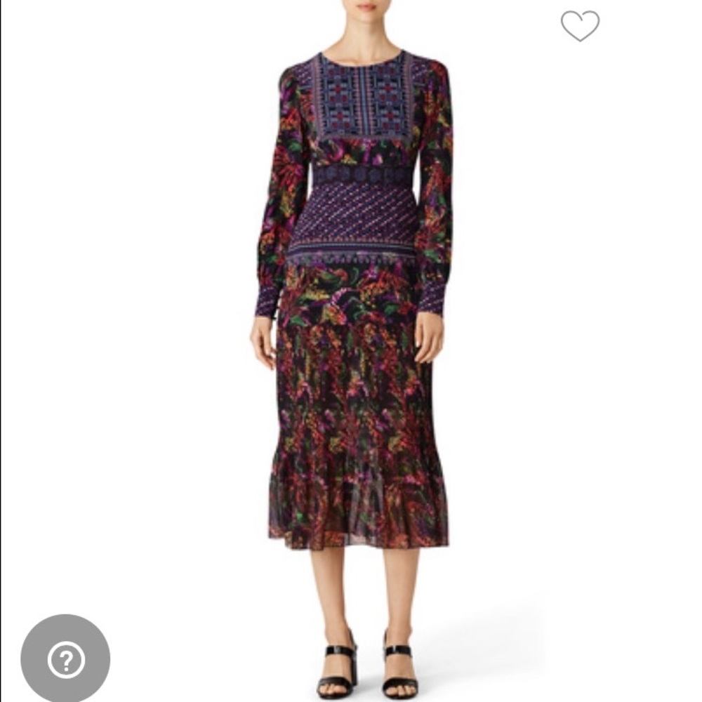 Saloni Printed Pleated Dress