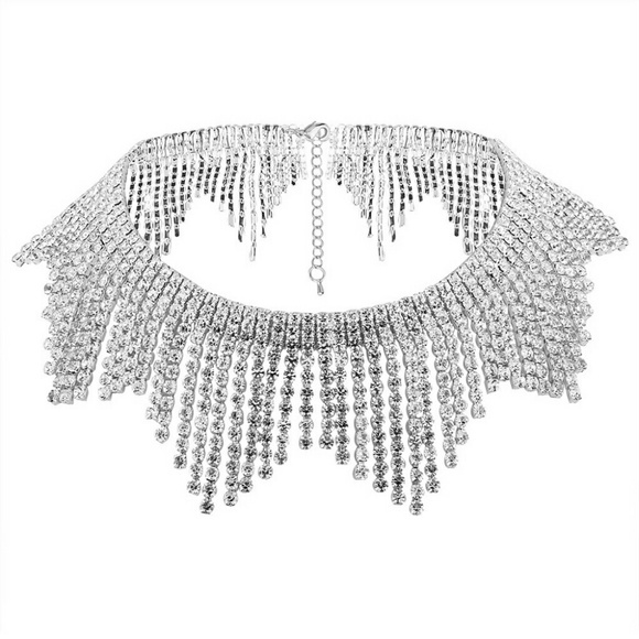 Sparkly Rhine Stone Crystal Choker Necklace - Picture 4 of 4