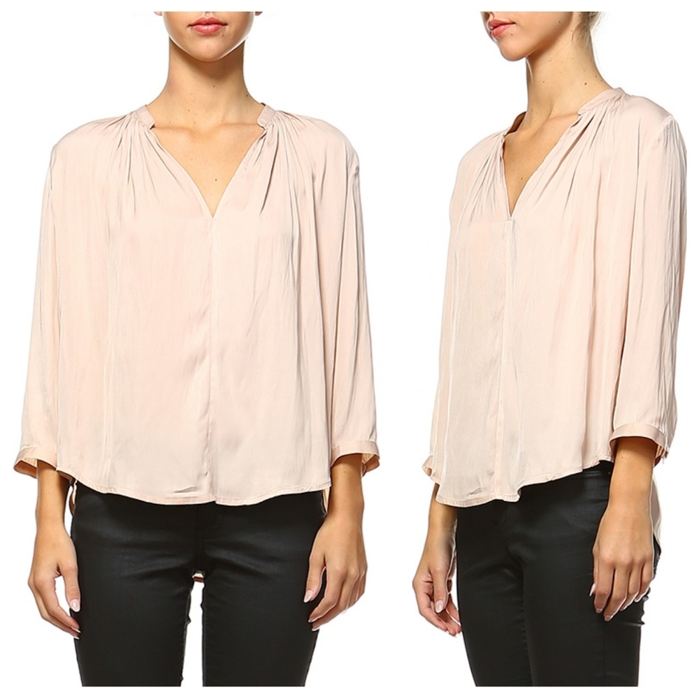 SALE!! PRICE FIRMBlush V-front Blouse - Picture 2 of 2