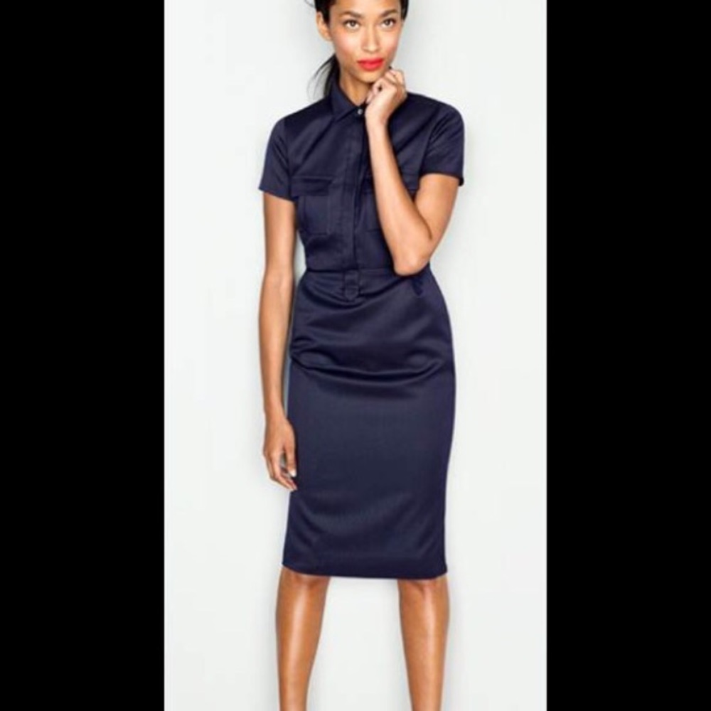 J.Crew Navy Wool Suit Dress