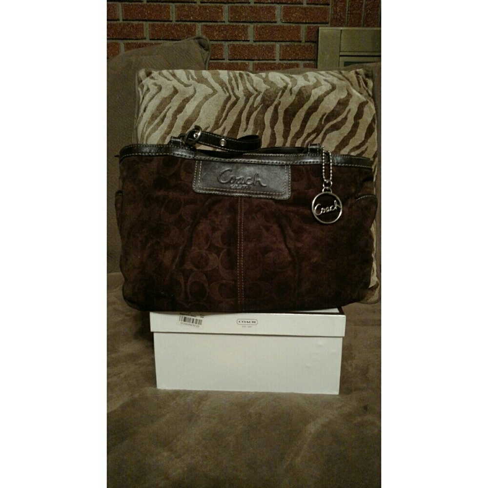 Authenic Suede Coach Purse