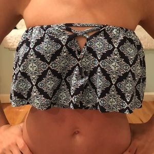 cropped, pattern, strapless top