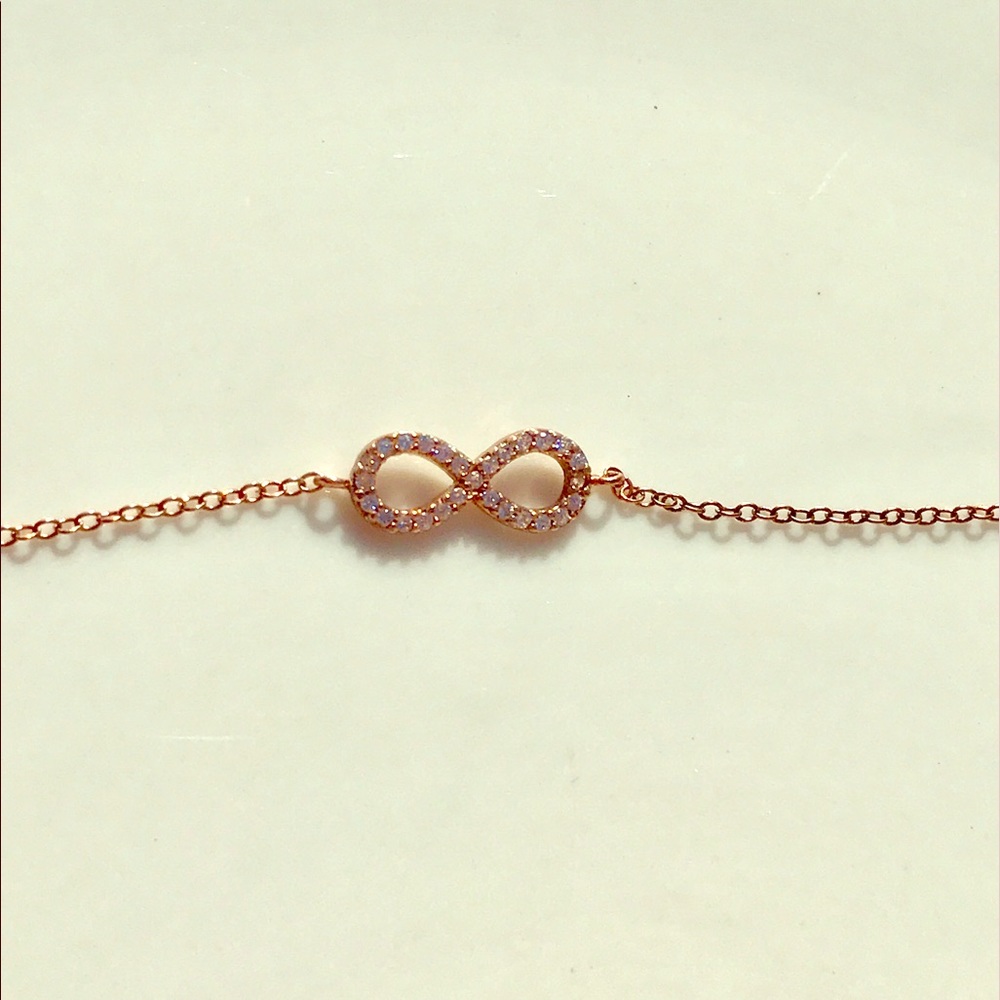 Sterling silver rose gold plated infinity bracelet