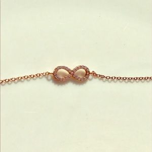 Sterling silver rose gold plated infinity bracelet