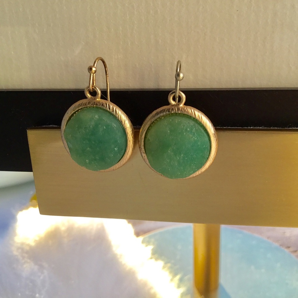 NWOT Pale Celadon Faux Druzy Earrings