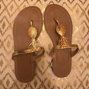 Lilly Pulitzer for Target gold pineapple sandals