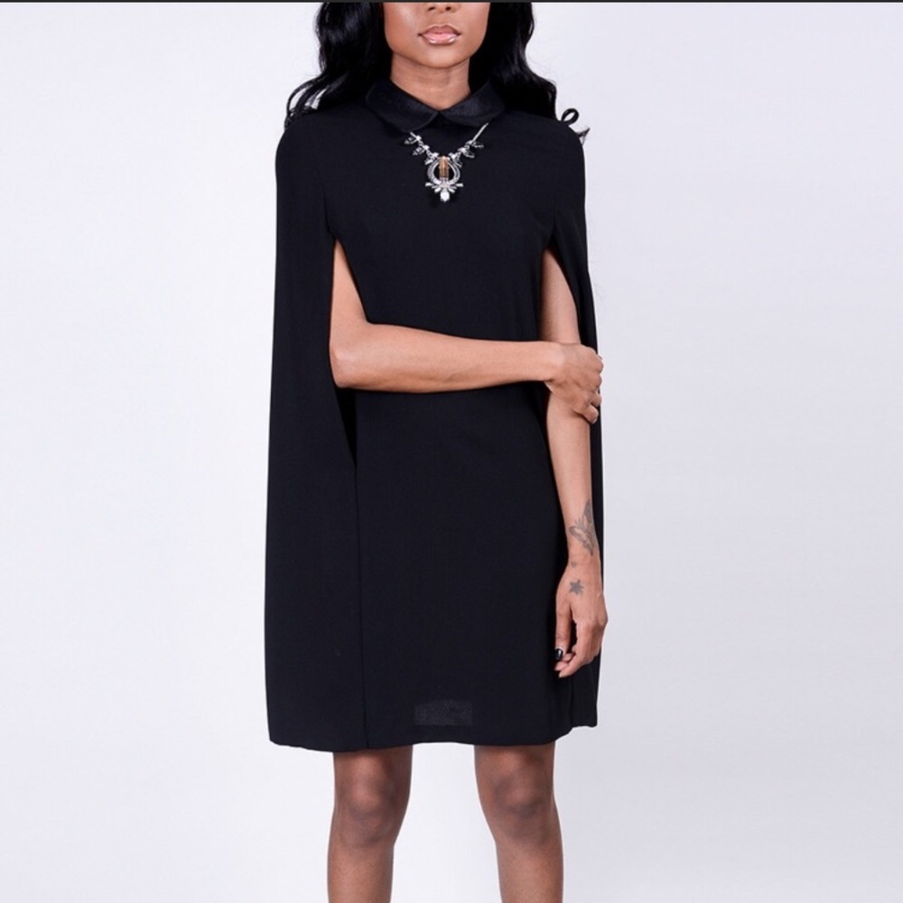 Princess D Black Cape Dress