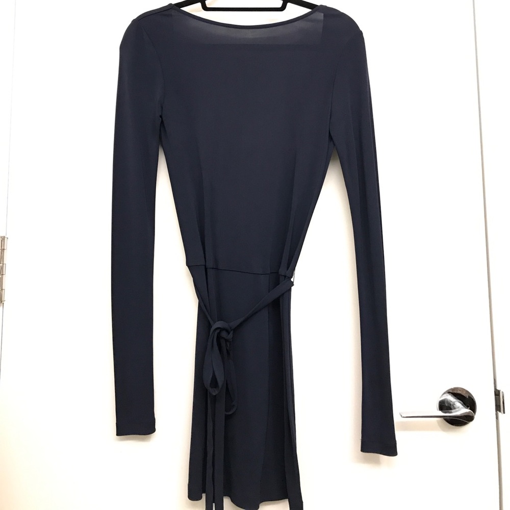 Haute Hippie navy backless long sleeve dress