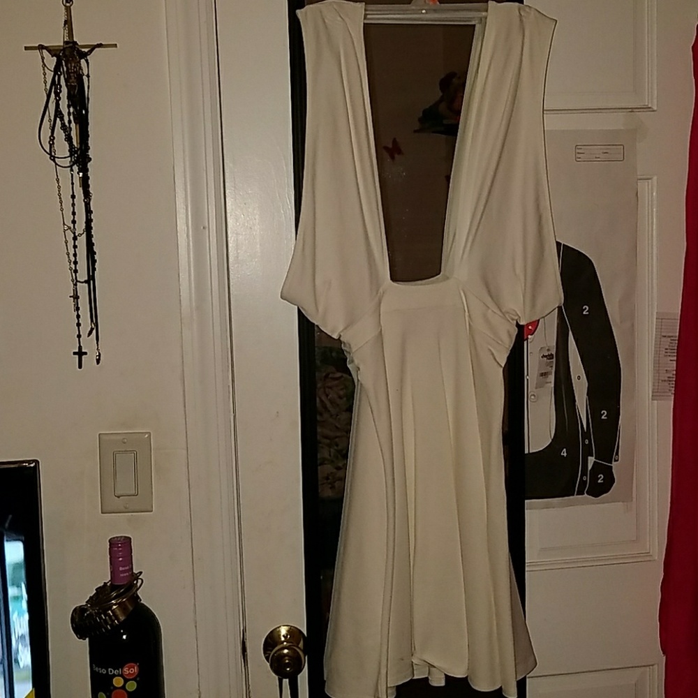 White low cut dress