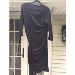 Black All Saints Wrap Sleeve Dress