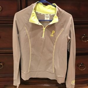 VS Pink grey quarter zip