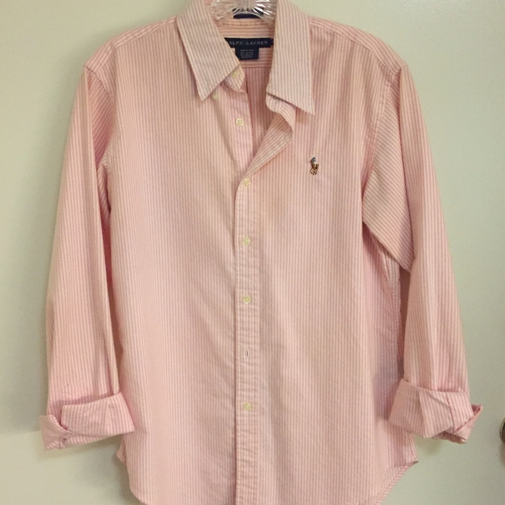 Ralph Lauren Pink Stripe Button-Up
