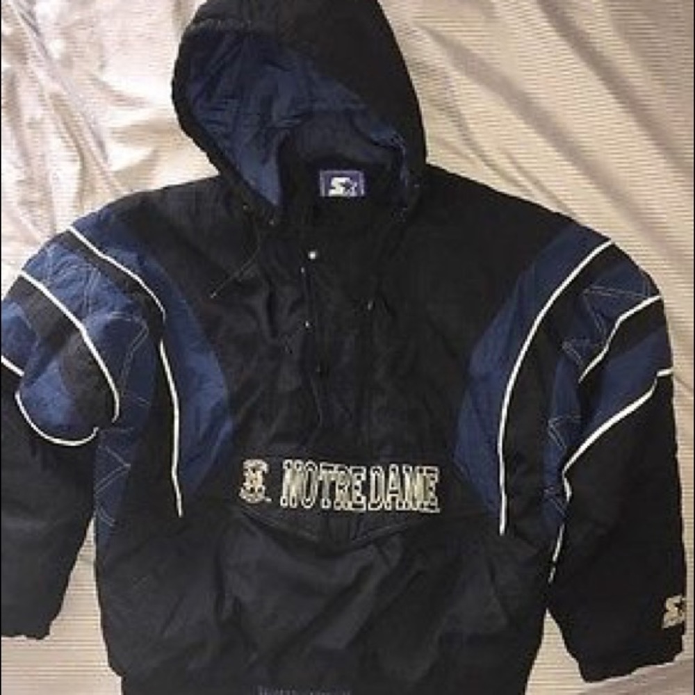 Vintage 90s Norte Dame Starter Pullover Jacket