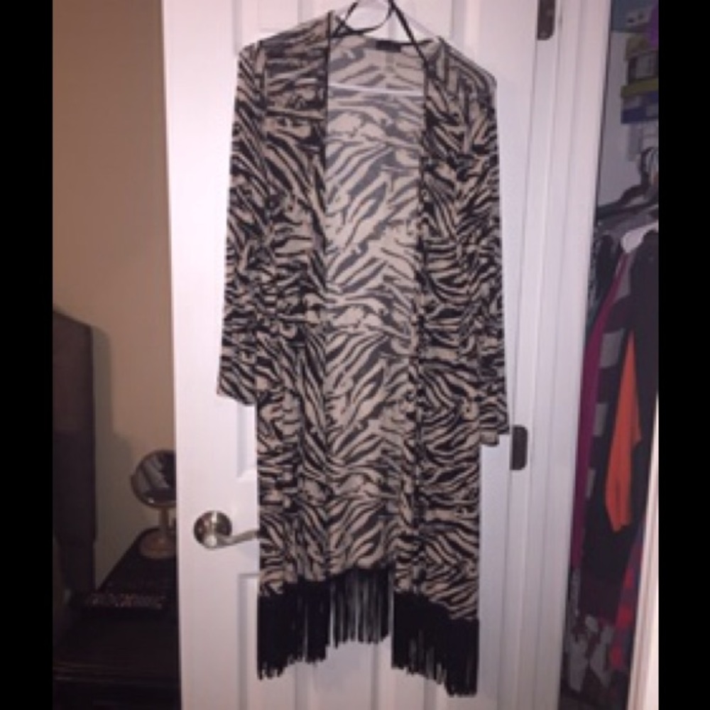 Sz 1 XL kimono fringe bottom