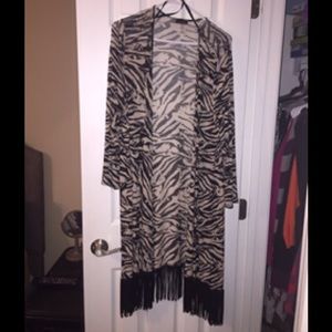 Sz 1 XL kimono fringe bottom