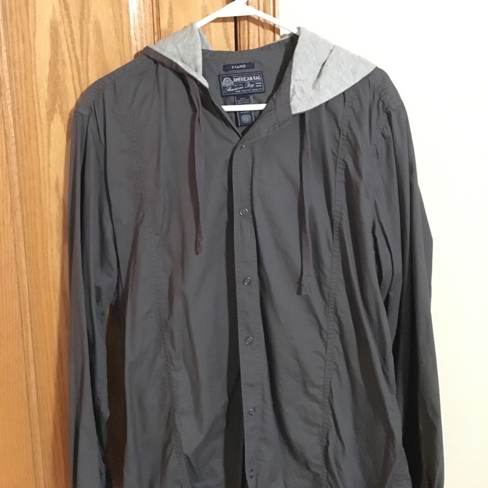XL American Rag button up hooded shirt