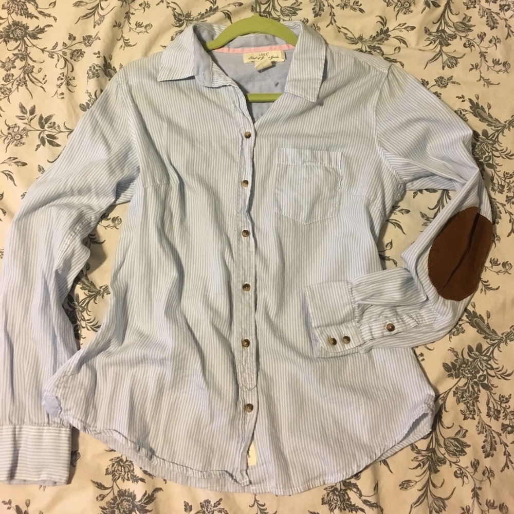 Button down white/light blue striped long sleeve