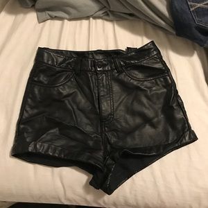 High Waisted Vegan Leather Shorts