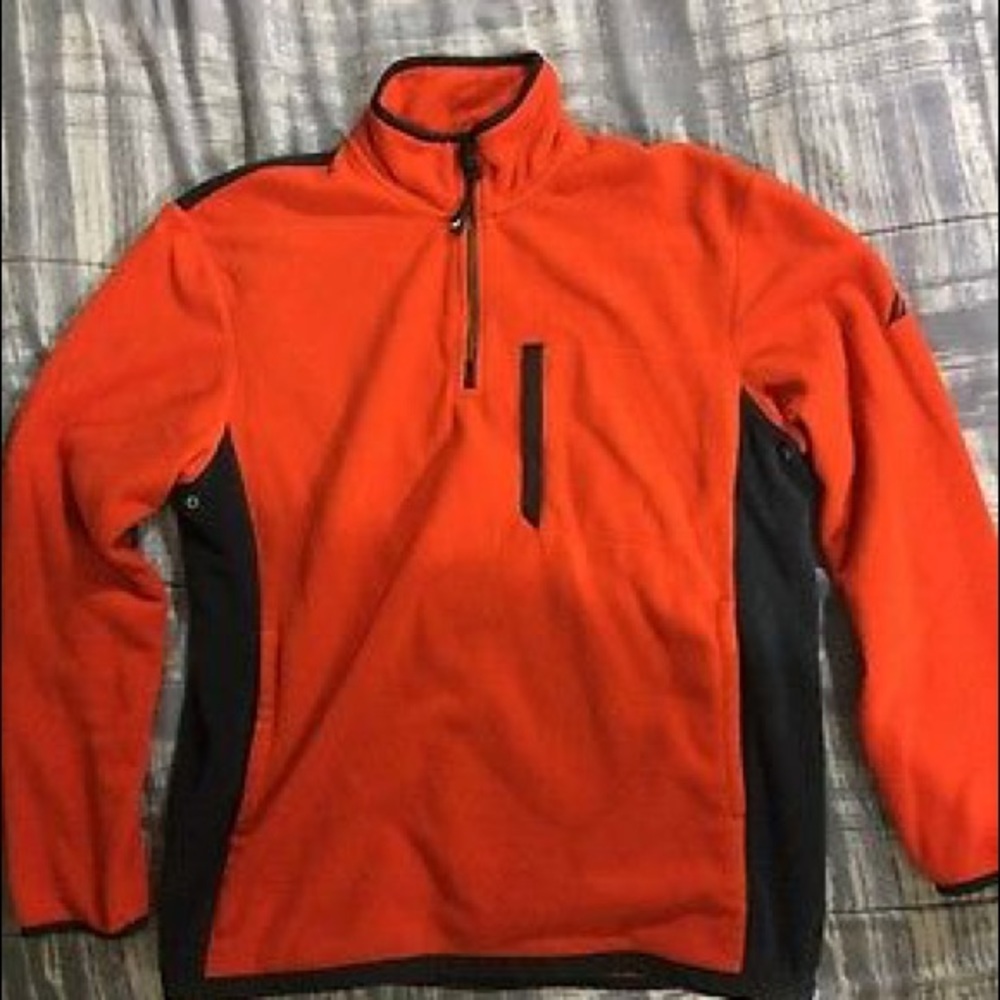 Vintage 90s Nautica Orange 1/4 Zip Fleece Jacket